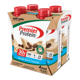 Premier Protein Shake;  Caf������ Latte;  30g Protein;  11 fl oz;  4 Ct