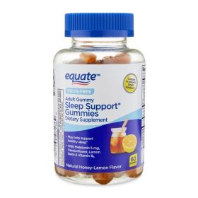 Equate Drug-Free Sleep Support Gummies Dietary Supplement; Honey-Lemon Flavor; 60 Count