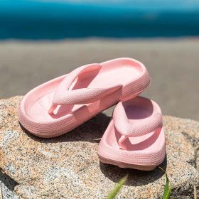 Outdoor Seaside Beach Thick Bottom Flip Flops (Option: Pink-38to39)