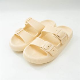 Summer Women Outdoor Indoor Thick-soled Eva Sandals And Slippers (Option: Oat Latte-36to37)