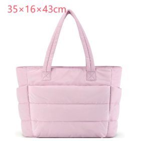 Women's Cotton Handbag Large Zipper Travel Essential (Option: Pink-35x16x43cm)