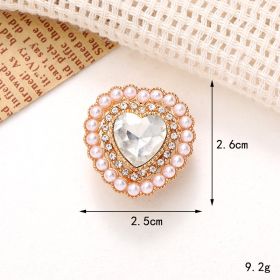 Jeans Button Hole Shoes Diy Accessories Bright Crystal Classic Style Ornament Accessories Upper Pearl Flower (Option: C136-Transparent)