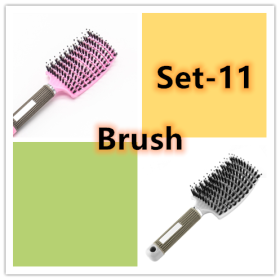 Hairbrush Anti Klit Brushy Haarborstel Women Detangler Hair Brush Bristle Nylon Scalp Massage  Teaser Hair Brush Comb (Option: Set 11-Brush-Set)