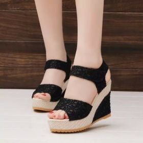 Flat bottom high heel sandals (Option: Black-39)