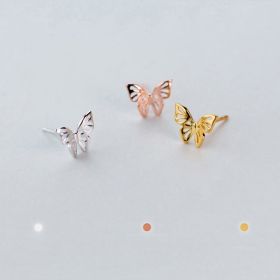 Modian Charm Butterfly Silver & Rose Gold Color (Color: Gold)