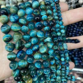 Baolan Tiger Eye Stone Beads Beads Semi-Finished Wholesale Cross-Border Diy Handmade Jewelry Accessories (Option: Blue-6mm)