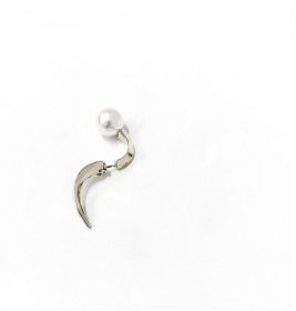 Shape Pearl Metal Multi-wearing Method Earrings Niche Temperament Simple Earrings (Option: Silver-single)