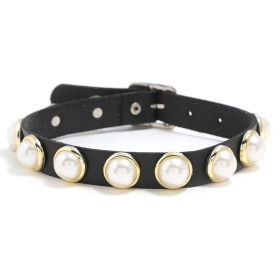 Leather Choker Collar For Women Gothic Punk Chain (Color: Black)