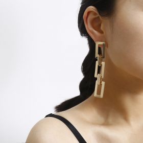 Flashbuy Thick Link U Shape Geometric Earrings Brass (Option: 1757style)