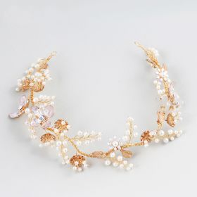 Pearl Hair Band Photo Studio Wedding Travel Photography Dress Accessories (Option: D2172KC gold)