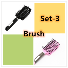 Hairbrush Anti Klit Brushy Haarborstel Women Detangler Hair Brush Bristle Nylon Scalp Massage  Teaser Hair Brush Comb (Option: Set 3-Brush-Set)