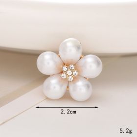 Jeans Button Hole Shoes Diy Accessories Bright Crystal Classic Style Ornament Accessories Upper Pearl Flower (Option: C505-Transparent)