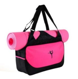 Fitness Pack Yoga backpack pillow waterproof Yoga pillow bag (Option: Rose Red)