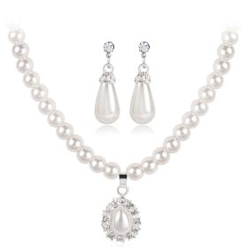 Pearl necklace set (Option: Photo Color)