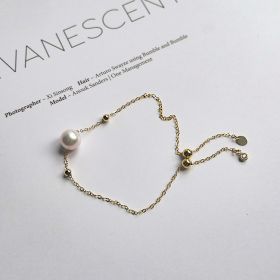 Seawater Pearl Really Hemp Single 14K Gold Bracelet (Option: White Akoya)