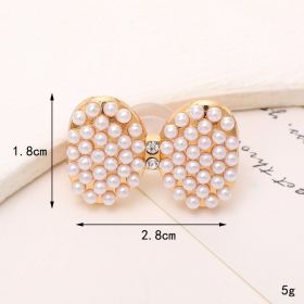 Jeans Button Hole Shoes Diy Accessories Bright Crystal Classic Style Ornament Accessories Upper Pearl Flower (Option: C511-Transparent)