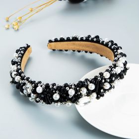 Crystal Headband Women European And American Baroque (Color: Black)