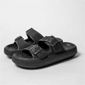 Summer Women Outdoor Indoor Thick-soled Eva Sandals And Slippers (Option: Black-36to37)