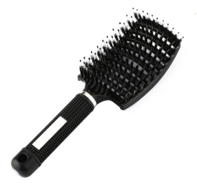 Hairbrush Anti Klit Brushy Haarborstel Women Detangler Hair Brush Bristle Nylon Scalp Massage  Teaser Hair Brush Comb (Option: Black-Brush-2pc)