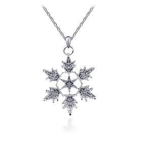 Exquisite Bridal Christmas Snowflake Necklace, Earring Set, Wedding Jewelry, Wedding Dress, Jewelry 4590 (Option: Necklace)