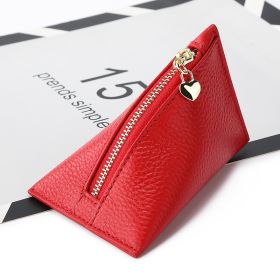 Women's First Layer Cowhide Small Exquisite And Creative Mini Coin Purse (Color: Red)