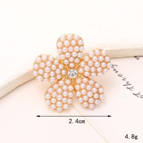 Jeans Button Hole Shoes Diy Accessories Bright Crystal Classic Style Ornament Accessories Upper Pearl Flower (Option: C508-Transparent)