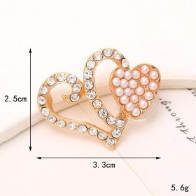 Jeans Button Hole Shoes Diy Accessories Bright Crystal Classic Style Ornament Accessories Upper Pearl Flower (Option: C515-Transparent)