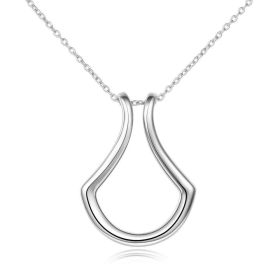 Sterling Silver Ring Holder Necklace Pendant Jewelry for Women (Option: silver-Cable Chain)