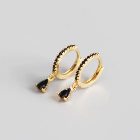 French style wind ear button and silver ear nail (Option: 2 Gold)