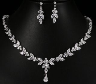 Zircon Simple Bridal Set (Color: Silver)