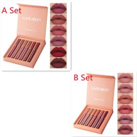 Handaiyan Matte Lip Glaze Liquid Lipstick Mini Tube Lip Gloss Waterproof Non Stick Cup Lip Gloss Genuine (Option: 12PCS Set)