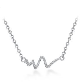 Silver Necklace Korean Lightning Necklace Female Simple ECG Decoding Short Necklace Clavicle Chain With Jewelry (Option: Necklace)