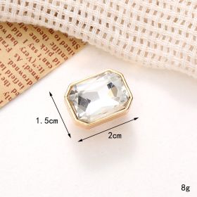 Jeans Button Hole Shoes Diy Accessories Bright Crystal Classic Style Ornament Accessories Upper Pearl Flower (Option: C242-Transparent)