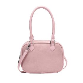 Fashion Special-interest Handbag Women's Crossbody Suede (Option: Honey Pink Color-Free Size)