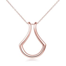 Sterling Silver Ring Holder Necklace Pendant Jewelry for Women (Option: rose gold-Cable Chain)