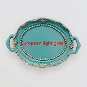 Creative Resin Candle Holder Plate Earrings Necklace Jewelry Ornament (Option: European Light Green-Simple Jewelry Dish)