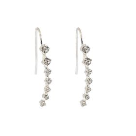 7 long rhinestone bridal earrings (Color: Silver)