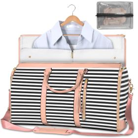 Large Capacity Travel Duffle Bag Women's Handbag Folding Suit Bag Waterproof Clothes Totes (Option: Model B In Black Stripes)