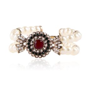 Luxury pearl bracelet (Color: Red)