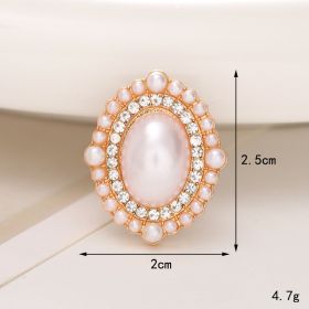 Jeans Button Hole Shoes Diy Accessories Bright Crystal Classic Style Ornament Accessories Upper Pearl Flower (Option: C503-Transparent)