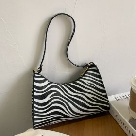 Fashion striped spotted niche handbags leopard print underarm bag (Option: Zebra pattern)