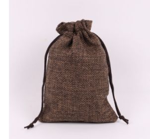 Manufacturers Wholesale Drawstring Linen Bag Mini Rope Linen Jewelry Packaging Gift Bag Bundle Mouth Small Cloth Bag (Option: Coffee-15x20cm)