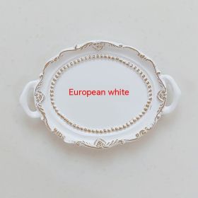 Creative Resin Candle Holder Plate Earrings Necklace Jewelry Ornament (Option: European White-Simple Jewelry Dish)