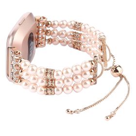 Pearl Strap Jewelry Stretch Bracelet Wristband (Option: Pink-Versa2 generation)