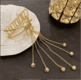 Metal Crystal Tassel Grip High Quality Sense (Option: Half round crystal tassel)