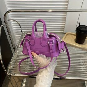 Cute Purse Mini Crossbody Bags For Women Top Handle Clutch Handbag (Color: Purple)