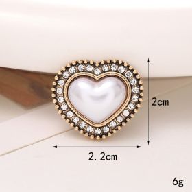 Jeans Button Hole Shoes Diy Accessories Bright Crystal Classic Style Ornament Accessories Upper Pearl Flower (Option: C434-Transparent)