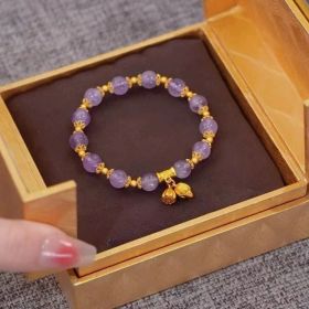 New Two Shihuan Hetian Yu Bracelet Female Retro (Option: Two Sihuan Purple Bracelet)