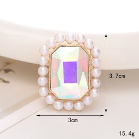 Jeans Button Hole Shoes Diy Accessories Bright Crystal Classic Style Ornament Accessories Upper Pearl Flower (Option: C493-Transparent)