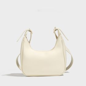 Simple All-match Shoulder Dumpling Bag Women's Crossbody Selenodont Bag (Color: White)